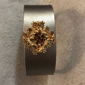 Adorable Leather Cuff‎ with Dainty Rhinestones #7